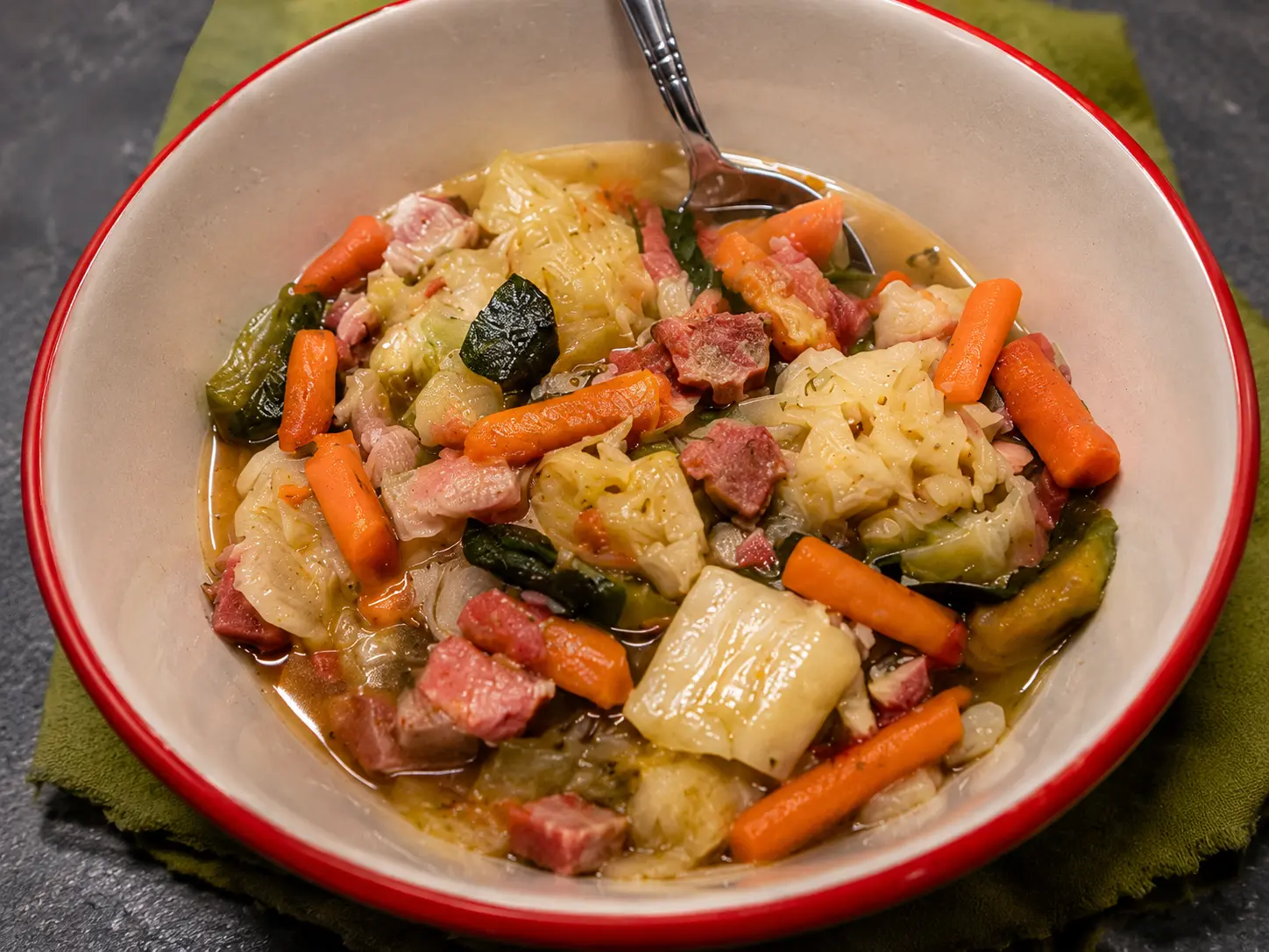 Cabbage Soup — homemade soup from College Soups in East Indianapolis