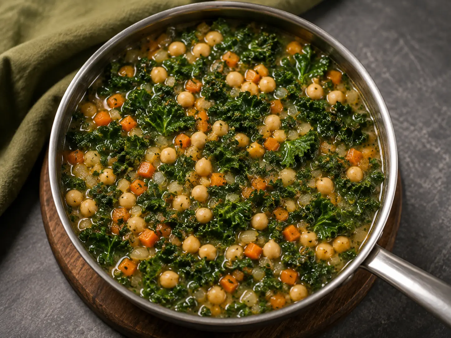 Vegan Kale Soup — homemade soup from College Soups in East Indianapolis